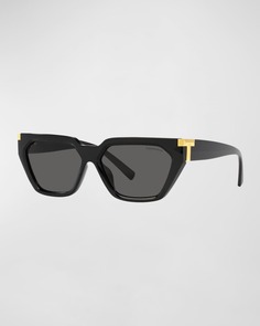 Солнцезащитные очки «кошачий глаз» из пропионата T-Logo в пластиковой оправе Tiffany &amp; Co