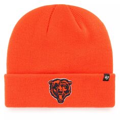 Мужская оранжевая вязаная шапка с манжетами и манжетами с логотипом &apos;47 Orange Chicago Bears Secondary Basic