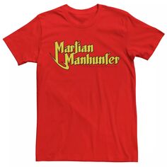 Мужская футболка с логотипом Martian Manhunter, Красная DC Comics, красный