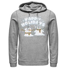 Мужская толстовка с капюшоном «Снеговики» «Спанч Боб Квадратные Штаны» Happy Holidays Nickelodeon
