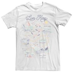 Мужская футболка The Lion King Map Of The World Disney, белый