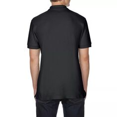 Gildan Мужская хлопковая спортивная рубашка-поло двойного пике премиум-класса Floso, черный