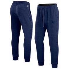 Мужские фирменные спортивные штаны для джоггеров темно-синего цвета с логотипом Heather Washington Capitals Authentic Pro Road Jogger Fanatics