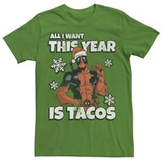 Мужская шляпа Санта-Клауса Дэдпула, футболка с рисунком I Want Tacos Marvel
