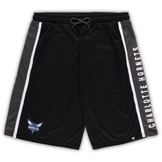 Мужские фирменные черные шорты Charlotte Hornets Big &amp; Tall Referee Iconic в сетку Fanatics