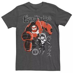 Мужская футболка Big Hero 6 Baymax Hiro с надписью «Портрет» кандзи Disney