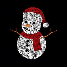 Рождественский снеговик — мужская толстовка с капюшоном Word Art LA Pop Art, черный