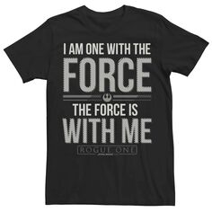 Мужская футболка Rogue One I Am One With The Force Quote Star Wars