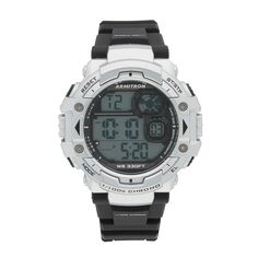 Мужские черные часы с хронографом EL LCD — 40-8309SVB Armitron Pro Sport