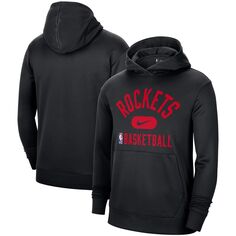 Мужской черный пуловер с капюшоном Houston Rockets 2021-2022 Spotlight On Court Performance Practice Nike