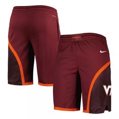 Мужские темно-бордовые баскетбольные шорты Virginia Tech Hokies Replica Performance Nike