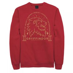 Мужской флисовый пуловер с графическим рисунком и логотипом Gryffindor Line Art Harry Potter