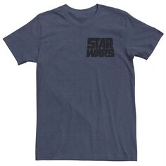 Мужская футболка с простым текстом и карманом с логотипом Star Wars