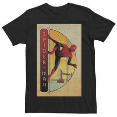 Мужская футболка с винтажным плакатом и графическим рисунком «Человек-паук вдали от дома» Marvel