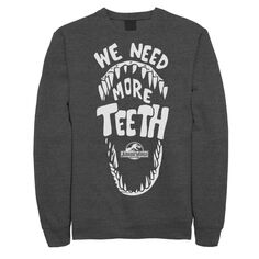Мужской флисовый пуловер с рисунком Jurassic World We Need More Teeth Licensed Character