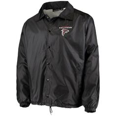 Мужская черная ветровка с длинными кнопками Atlanta Falcons Coaches классическая куртка реглан