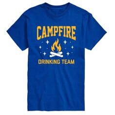 Футболка Big &amp; Tall Campfire Drinking Team с рисунком License, синий
