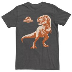 Мужская футболка T-Rex оранжевого оттенка с портретом Jurassic World