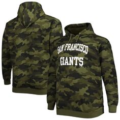 Мужской пуловер с капюшоном и камуфляжным принтом San Francisco Giants со сплошным принтом