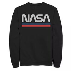 Мужской винтажный свитшот NASA в красно-синюю полоску с минимальным логотипом Licensed Character