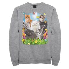 Мужской свитшот с коллажем Spring Kitten Garden Licensed Character