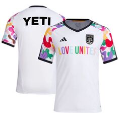 Мужская белая предматчевая футболка Austin FC 2023 Pride adidas