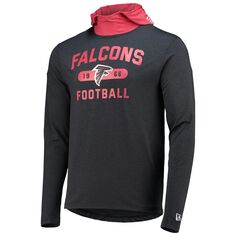 Мужская черная/красная футболка с капюшоном и длинным рукавом Atlanta Falcons Active Block New Era