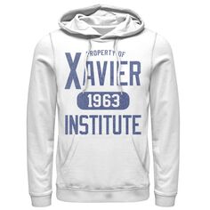 Мужская толстовка с капюшоном Campus Property 1963 года Marvel X-Men Xavier Institute 1963 Licensed Character, белый