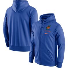 Мужская толстовка с молнией во всю длину Royal Florida Gators Throwback Alternate Logo Stack Performance Nike