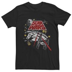 Мужская футболка с рисунком «Космическая битва» Star Wars