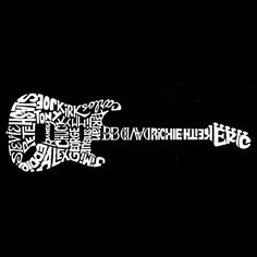 Рок-гитара — мужская футболка с рисунком Word Art LA Pop Art, серый