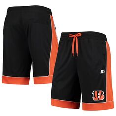 Мужские черные/оранжевые модные шорты, любимые фанатами Cincinnati Bengals Starter