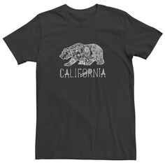 Мужская футболка с рисунком медведя хны California Henna Bear Licensed Character