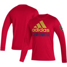 Мужская красная винтажная футболка с длинным рукавом из Соленого озера adidas
