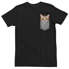 Мужская футболка с милым рисунком кота и карманом Licensed Character