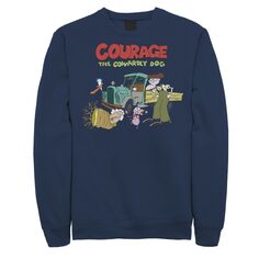 Мужской свитшот с логотипом Courage The Cowardly Dog Scene Licensed Character, синий