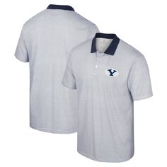 Мужская рубашка-поло в полоску с принтом белого/темно-синего цвета BYU Cougars Colosseum