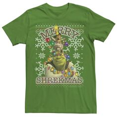 Мужская футболка с плакатом и надписью Shrek Donkey &amp; Puss Merry Shrekmas Holiday Licensed Character