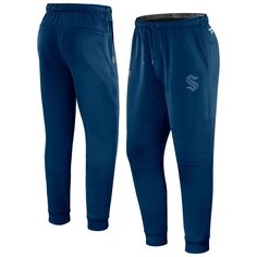 Мужские фирменные темно-синие спортивные штаны Seattle Kraken Authentic Pro для путешествий и тренировок Fanatics