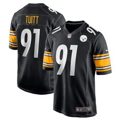 Мужская черная майка команды Stephon Tuitt Pittsburgh Steelers Game Team Nike