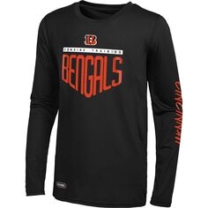 Мужская черная футболка Cincinnati Bengals с длинным рукавом Outerstuff