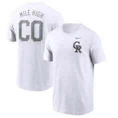Мужская белая футболка Colorado Rockies Mile High Hometown Nike