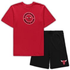 Мужской комплект спортивной рубашки и шорт для сна Chicago Bulls Big &amp; Tall Concepts Sport красного/черного цвета