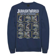 Мужской синий свитшот Jurassic World Two Raptor Expressions Licensed Character, синий