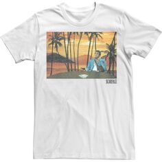 Мужская пляжная футболка с изображением лица со шрамом и закатом Licensed Character