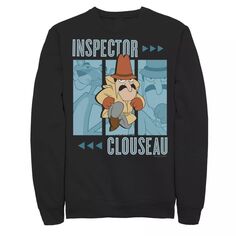 Мужской флисовый пуловер с графическим рисунком Pink Panther Inspector Clouseau Trio Licensed Character, черный