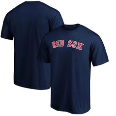 Мужская темно-синяя футболка с официальной надписью Boston Red Sox Fanatics