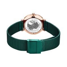 Женские ультратонкие гоночные зеленые часы с миланским браслетом из нержавеющей стали BERING