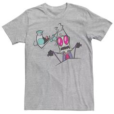 Мужская футболка с изображением портрета Invader Zim Gir Pulling Zim&apos;s Antennas Nickelodeon
