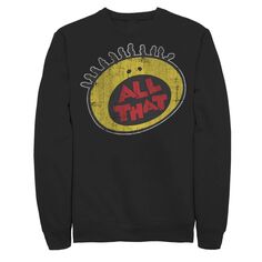 Мужской флисовый пуловер с графическим рисунком All That Classic Vintage Face Logo Title, черный Nickelodeon, черный